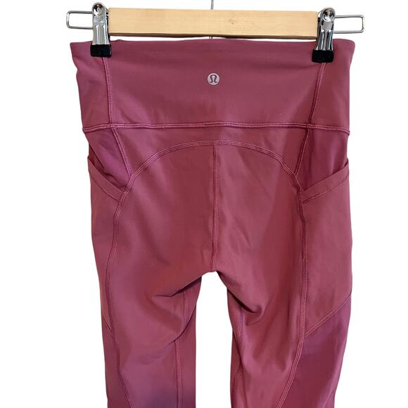 Lululemon All The Right Places Crop Leggings Moss Rose Pink Size 4 - Picture 5 of 6